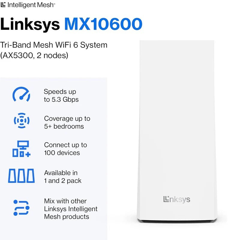 MX10600 AX10600 TB Velop Mesh System 4xGE 1xGEWAN USB3.0 2Pk - Zayushi Online Shopping