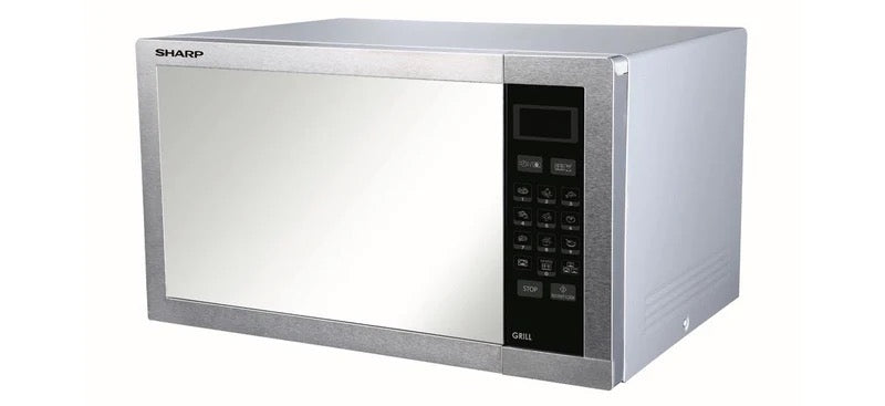 SHARP 34L MICROWAVE GRILL WITH MIRROR FINISH SILVER - Zayushi Online Shopping