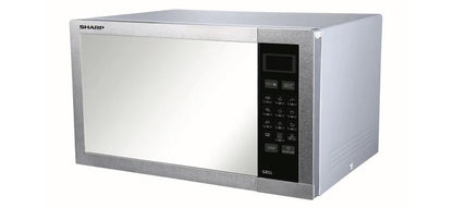 SHARP 34L MICROWAVE GRILL WITH MIRROR FINISH SILVER