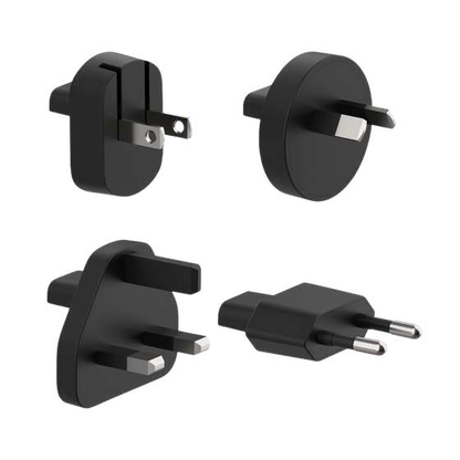 Included travel plug adapters