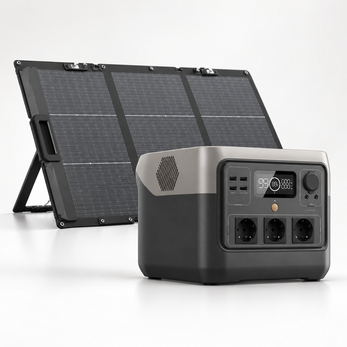 EcoFlow River 2 Pro solar generator with foldable solar panel