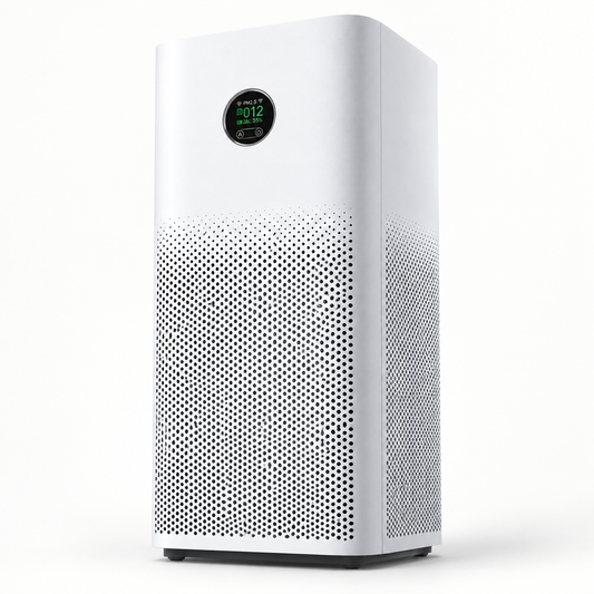 Xiaomi Smart Air Purifier 6 in white, front and side view